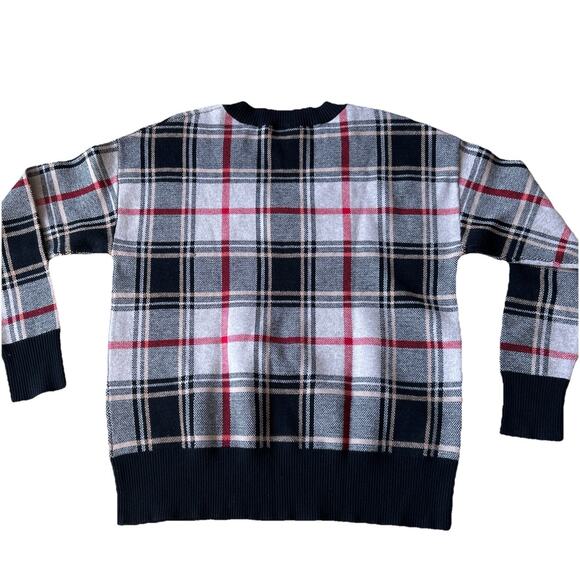 Argyle Plaid Clueless Sweater Preppy Y2K Viscose Blend Black Beige Ivy League M - Picture 13 of 14